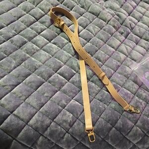 Tan Adjustable Gold-Tone Hardware Purse Strap